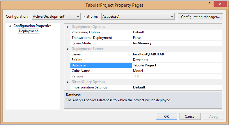 Open the project properties