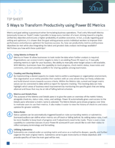 5 Ways to Transform Productivity using Power BI Metrics