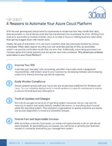 4 Reasons to Automate Your Azure Cloud Platform
