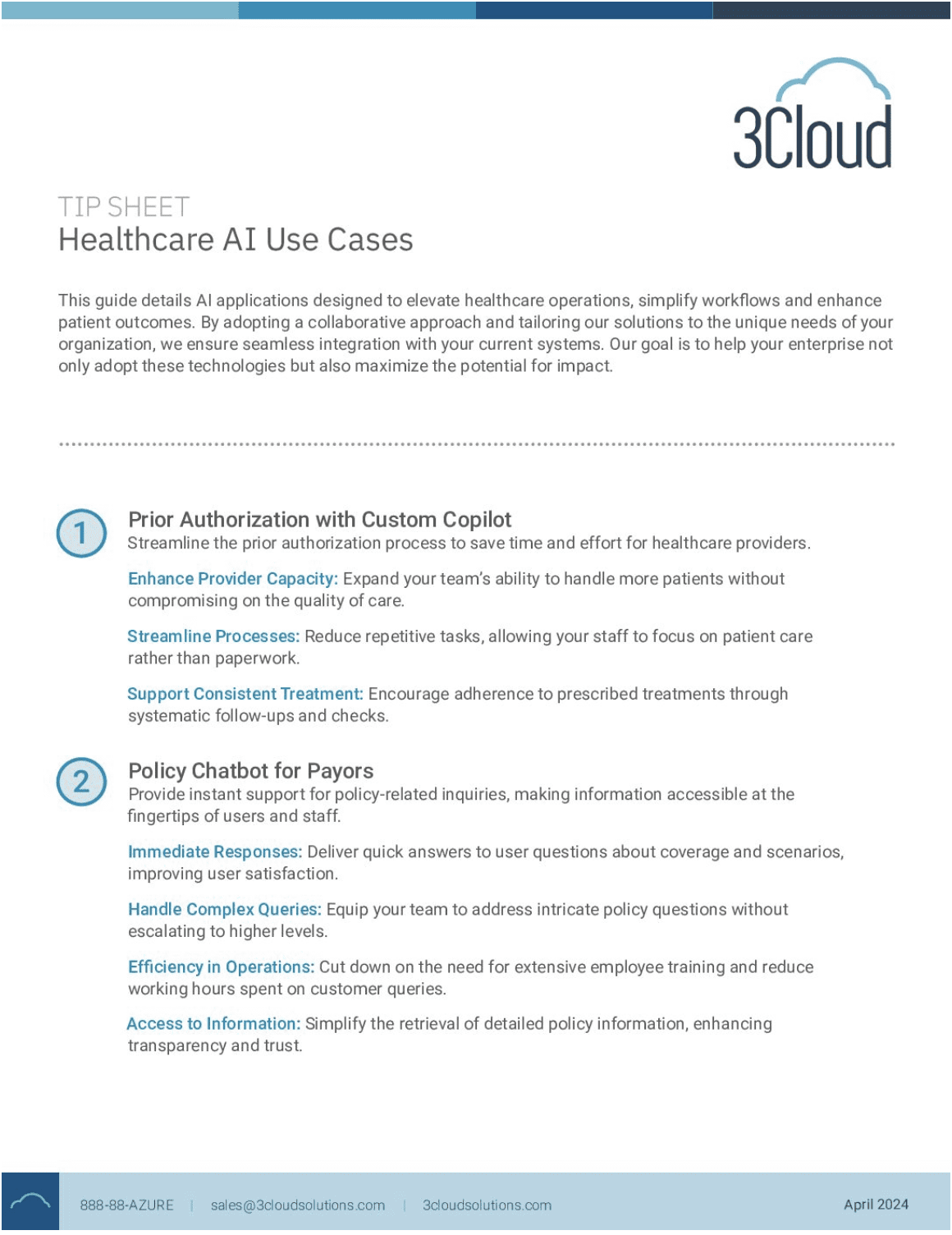 Healthcare AI Use Cases - 3Cloud